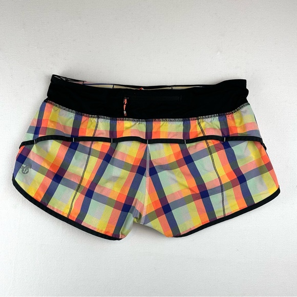 Lululemon Speed Short Sea Wheeze Plaid Running Active Workout - Picture 2 of 7